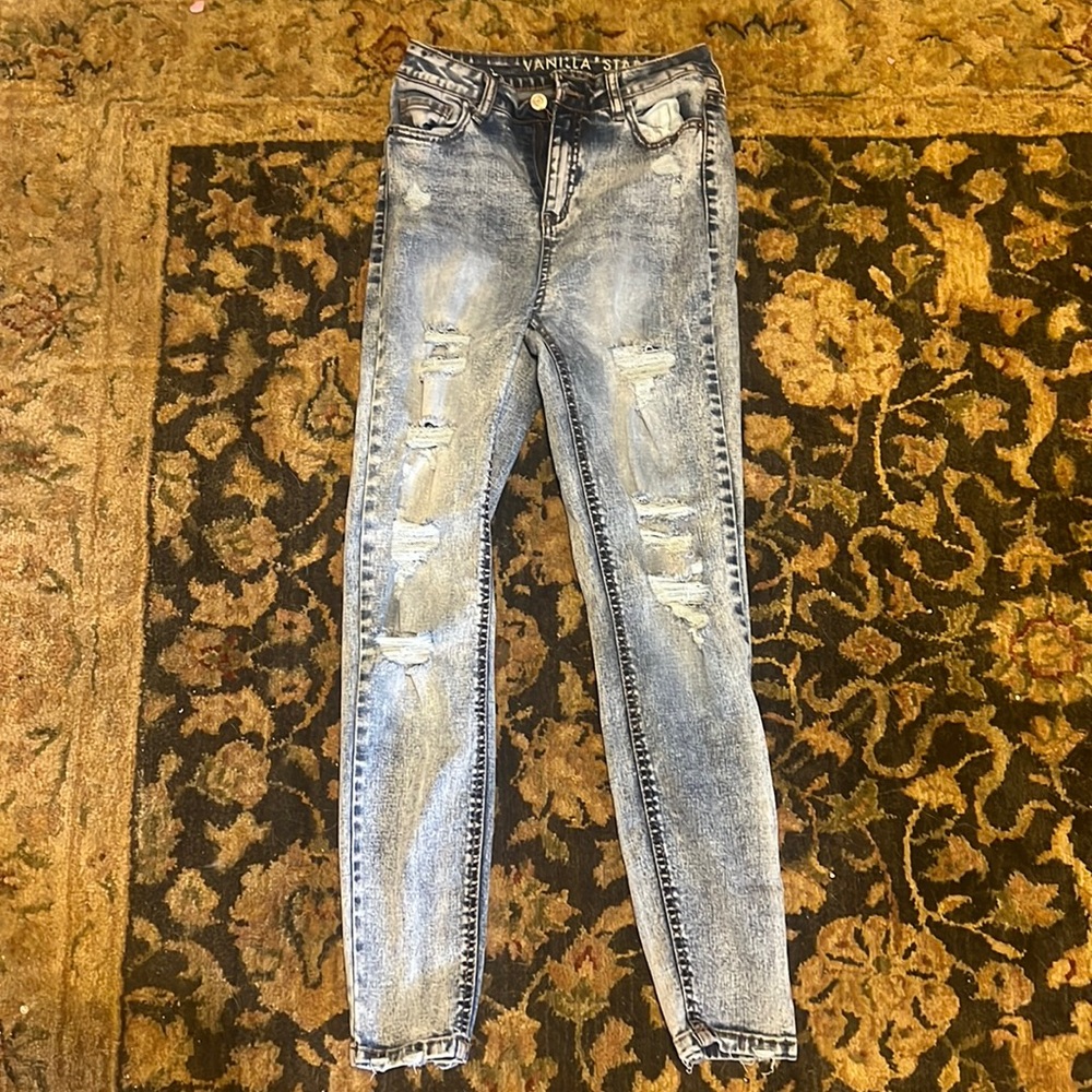Tight fitted , skinny , retro , size 3 High rise